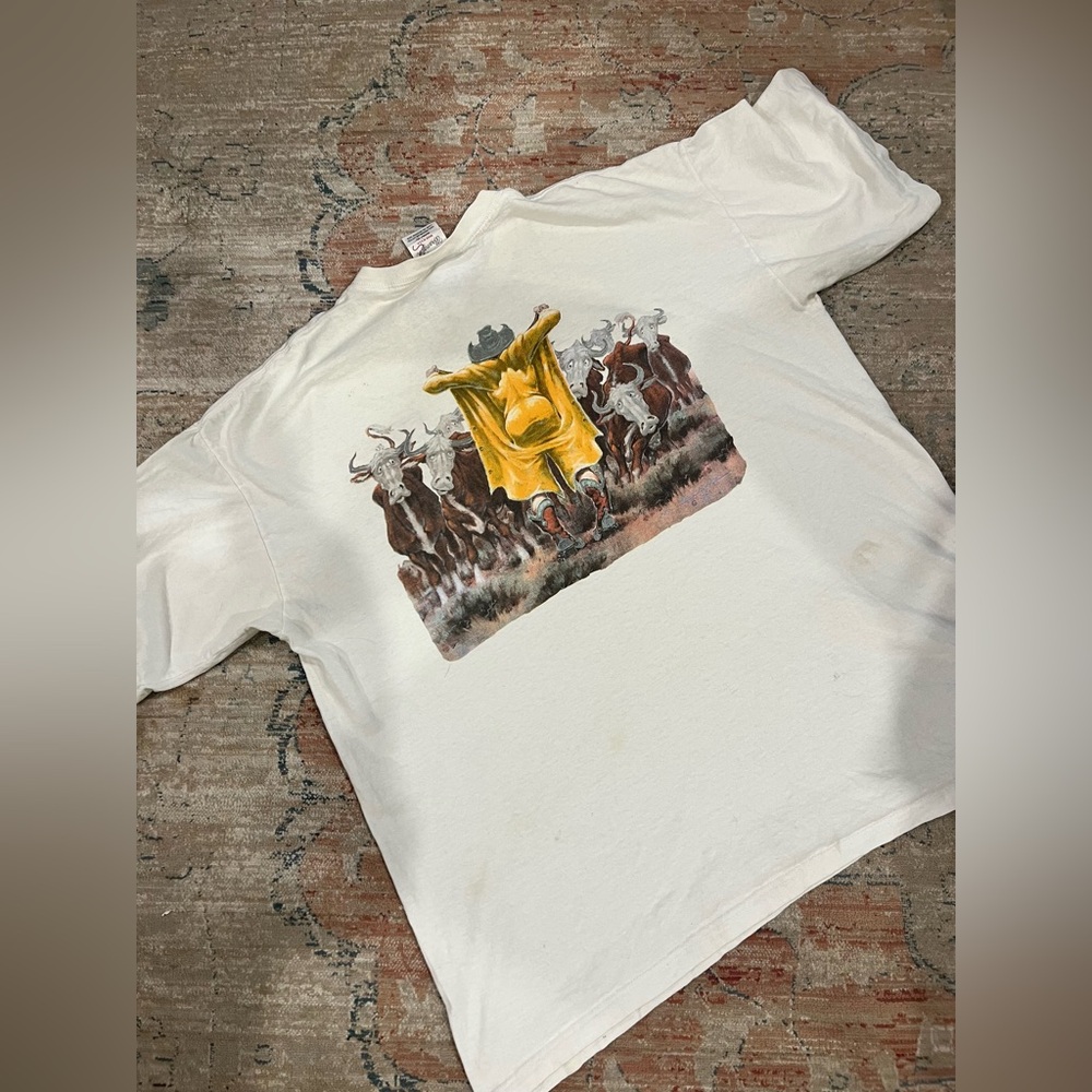 Vintage Single Stitch Print Wrangler Tee